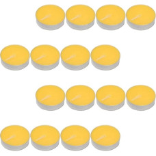 Yellow Beeswax Tea Light Candles, 16 Pieces, Natural Fragrance, Smokeless Candles, Warmer, Dripless Paraffin Tea Candles for Weddings