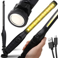 Retoo Įkraunamas darbinis žibintuvėlis dirbtuvių lempa su LED magnetu 400 lm