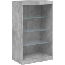 vidaXL Sideboard, Chest of Drawers with Lots of Storage Space, Highboard Cabinet with LED Lights, Sideboard, Side Cabinet, Standing Cabinet, Modern, Concrete Grey