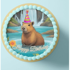 CGD - Edible Fondant or Wafer Paper Cake Toppers - Perfect for Capybara Lovers - Decorative Cake Topper for Birthday, Party & Special Occasions (Fondant)