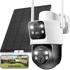 2K lauko saulės stebėjimo kamera, 360° PTZ saulės kamera su dvigubu objektyvu, belaidis 2,4 GHz 