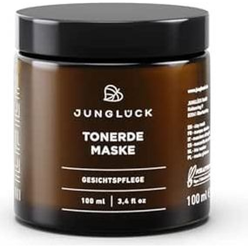 JUNGLÜCK molio kaukė - veganiška | Natūrali veido kaukė, skirta valyti ir prižiūrėti spuoguotą odą | Pašalina odos plaušelius | Veido valymas su ekologišku gluosnio žievės ekstraktu