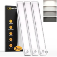 40 cm šviestuvas virtuvėje, 3 vnt., 6000 K LED apšvietimas, plonas belaidis su judesio jutikliu, 2500 mAh įkraunamas USB akumuliatorius, skirtas virtuvės spintelėms