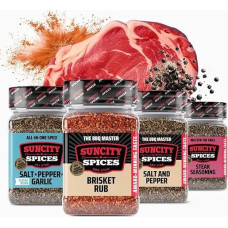 SunCity Spices 4-Piece BBQ Spice Set - Barbecue Spices in Gift Box 4 x 280 g (4 x 280 g, Best of Beef)