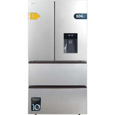 Cecotec Französische Tür Kühlschrank Edelstahl mit Wasserspender 510 l, Bolero CoolMarket FD 510 WD Inox E. 183 cm hoch, 84 cm breit, Invertermotor, geringer Verbrauch, Total NoFrost