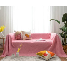 AMDXD Sofa Throw Blanket, Plain Pattern Sofa Cover Vintage, Scratch-Resistant Protective Covers in Polyester for Dogs Pet-friendly - 90 x 210 cm, Rose