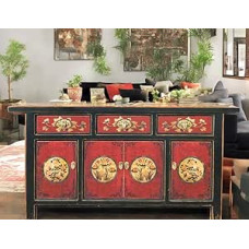 OPIUM OUTLET Komoda stalčių komoda Kinijos Azijos Rytų Rytų bufetas komoda derliaus aptriušęs prašmatnus stilius Kinijos senovinis (dizainas 7)