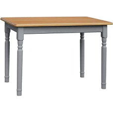 Valgomojo stalas Virtuvės stalas iš pušies masyvo Kaimo namo stiliaus 80 x 80 cm pilkos spalvos