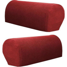 SXNING Sofa-Armlehnenbezüge, Poliesteris, rutschfest, dehnbar, Armlehnenbezüge für Stühle, Sofa, Möbelschutz, waschbar, Sessel-Schonbezüge, Weinrot, 2 Stück