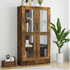 Vitrininė spinta Knygų spinta Dokumentų spinta Biuro spinta Vitrina Knygų spinta Lentyna Bokštelis Rūkytas ąžuolas 82,5 x 30,5 x 150 cm Medienos medžiaga