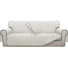 ISSUNTEX dvigubos apsaugos 100 % vandeniui atsparūs sofos užvalkalai svetainei, dvipusiai sofos užvalkalai 3 pagalvėms, sofos, sofos, baldų apsauga, sofos užvalkalas naminiams gyvūnėliams (XL, dramblio kaulo spalvos / dramblio kaulo spalvos)