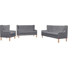 Fasba 3-TLG. Sofos komplektas Stoff Grau, Polstersofa Moderne Relax-Couch für Wohnzimmer Schlafzimmer Hobbyraum274935