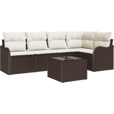 5 dalių sodo sofos komplektas su kopėtėlėmis Grau Poly Rattan, 2 dalių sodo sofa su stalčiumi ir kopėtėlėmis Braun Poly Rattan Gartenlounge Modelis3354377