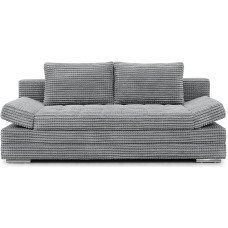 Hygger Barni Sofa Bed with Bed Box - 3-Seater Sofa with Bed Function Including Arm Parts Adjustment - Sofa Bed with Stable Seat Quality, Lying Surface 145 x 202 cm (Suzi, Grey)