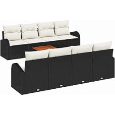 Gartensofa-Set mit Kissen 9 pcs Schwarz Poly-Rattan Gartenmöbel Model3347551