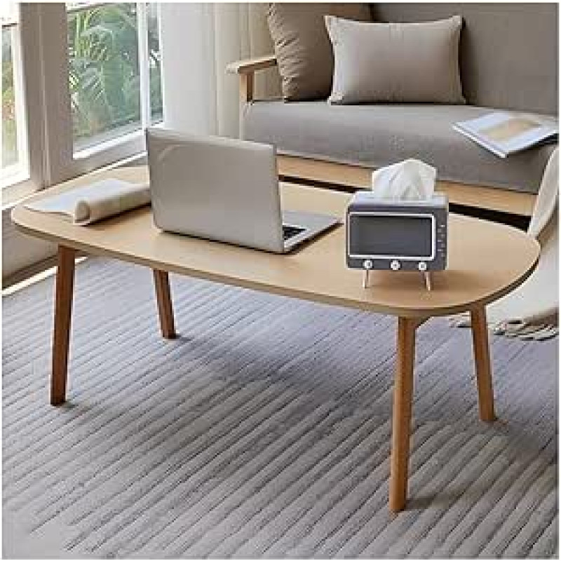 Sulankstomas kavos staliukas mažiems butams Didelis 120 cm svetainės valgomojo stalas Šiuolaikinis medžio stiliaus mažas žemas stalas Mažas buitinis arbatos staliukas Oranžinė (80x55x44cm)