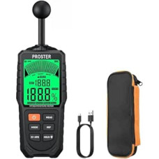 Proster Rechargeable Moisture Meter for Walls - Visual & Acoustic Alarm 5 Modes with Index, 3-Colour LCD, for Wood, Concrete, Plaster, Masonry and More, Ideal for Construction Work