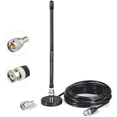 Bingfu CB Antenna 27 MHz CB Radio Antenna Soft Whip Magnetic Base BNC PL259 Connector CB Antenna Compatible with Cobra Midland Uniden Maxon President Portable CB Radio Mobile Scanner