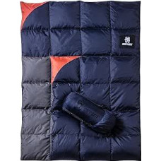 OneTigris Pūkinė antklodė, sulankstoma, 3 sezonų, 1 asmeniui, lauko antklodė, kelioninė antklodė, pūkinė antklodė, 195 x 135 cm, nuo 5 iki 25 °C, skirta stovyklavimui, medžioklei, žygiams