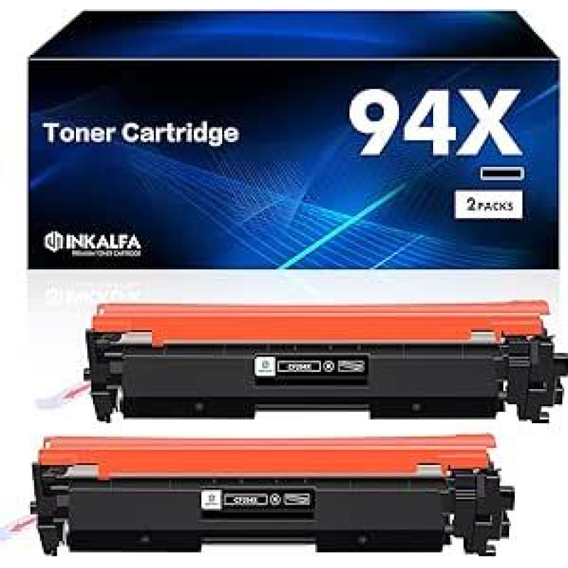 inkalfa 94X CF294X toneris: Suderinamas su HP Laserjet Pro MFP M148dw M148fdw M149fdw M118dw M148 M149 M118 Toneris 94X 94A CF294X CF294A (juodas, 2 vnt.)