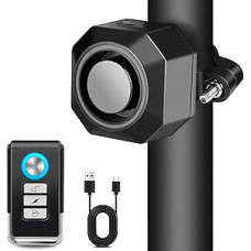 Cruxer Bicycle Alarm System with USB Rechargeable, Anti-Theft Accessories, Theft with Remote Control, Wireless, Bicycle Lock, Alarm Pendant for Scooter, MTB, Ebike, E Scooter