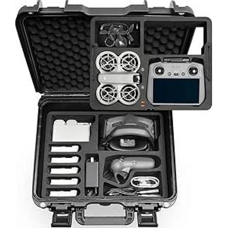 LEKUFEE vandeniui atsparus dėklas, skirtas DJI Neo 1 dronui, Fly More Combo, RC 2, RC N3/N2, akiniams 3 (ne N3) /2/Integra/DJI FPV valdikliui 3, RC Motion 3/2 ir priedams (tik dėklas)