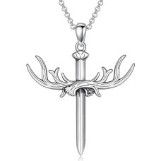 ROMANTICWORK Kryžiaus grandinė 925 Sterlingo sidabro kryžiaus karoliai Kryžiaus pakabukas krikščionių religinis gotikos kryžius papuošalai Dovanos vyrams moterims