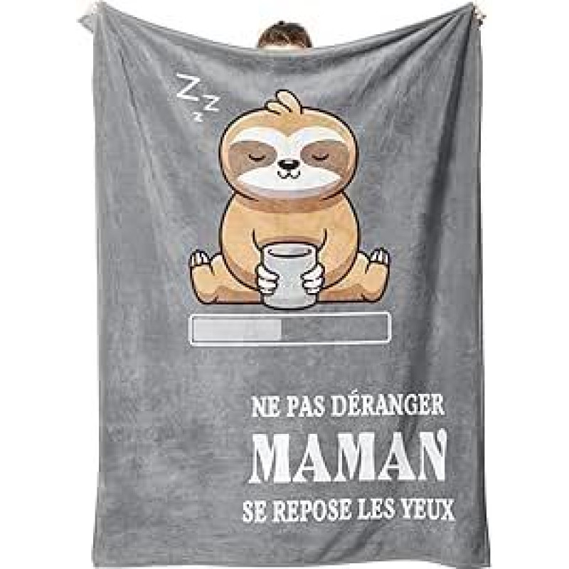 Niyewsor Geschenk zum Geburtstag, für Mama, Fleecedecke, Geschenk für Mama, Weihnachtsgeschenk, Geschenkidee zum Muttertag und zu Weihnachten für Mama, 152 x 140 cm (grau)