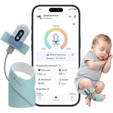 Babytone Baby Pulse Oximeter, Smart Baby Sock Monitors Oxygen Saturation, Heart Rate and Movement with Sleep Pattern Analysis, Infant Foot Monitor with App & Bluetooth