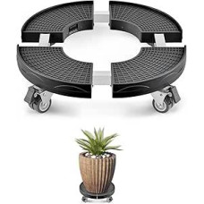 VEVOR 200 kg svorio talpa Apvalus šiukšlių konteineris Riedėjimo bazė, 15-22,8 colių reguliuojamas sunkiųjų būgnų augalų konteineris Daugiafunkcinis riedėjimo vežimėlis Juodas 380 × 380 × 110 mm