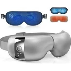 HubiCare Augenmassagegerät Pro mit Wärme & Kühlung, 3D Airbag Vibration, Bluetooth, für trockene Augen, Schwellungen, Augenringe, Migräne-Linderung & besserer Schlaf, inklusive Kühlgel-Pad (Grau)