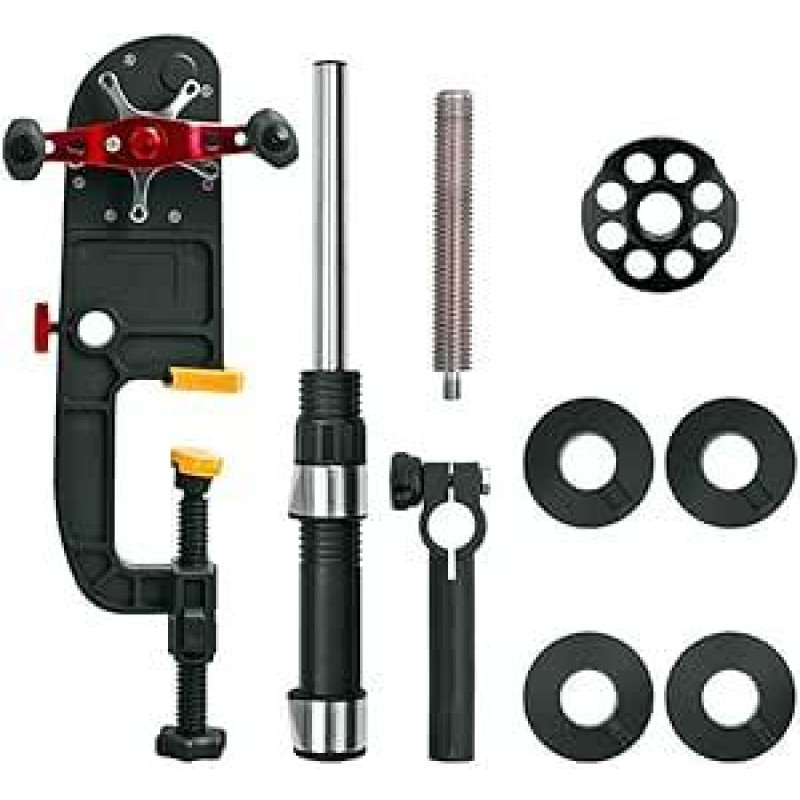 Tragbarer Angelschnur Spuler Verstellbar mit Rutschfester Klammer und Metall Belüftungsknopf für Angelrollen bis 45mm Sport Freizeit Angeln Zubehör