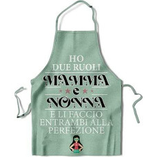 Originali Motinos dienos dovanų idėja - Geriausios pasaulyje motinos prijuostė - virtuvės motinos prijuostė - juokingos dovanų idėjos Motina Dukra Sūnus - originalūs anekdotai mamoms, Žalia - mama ir močiutė