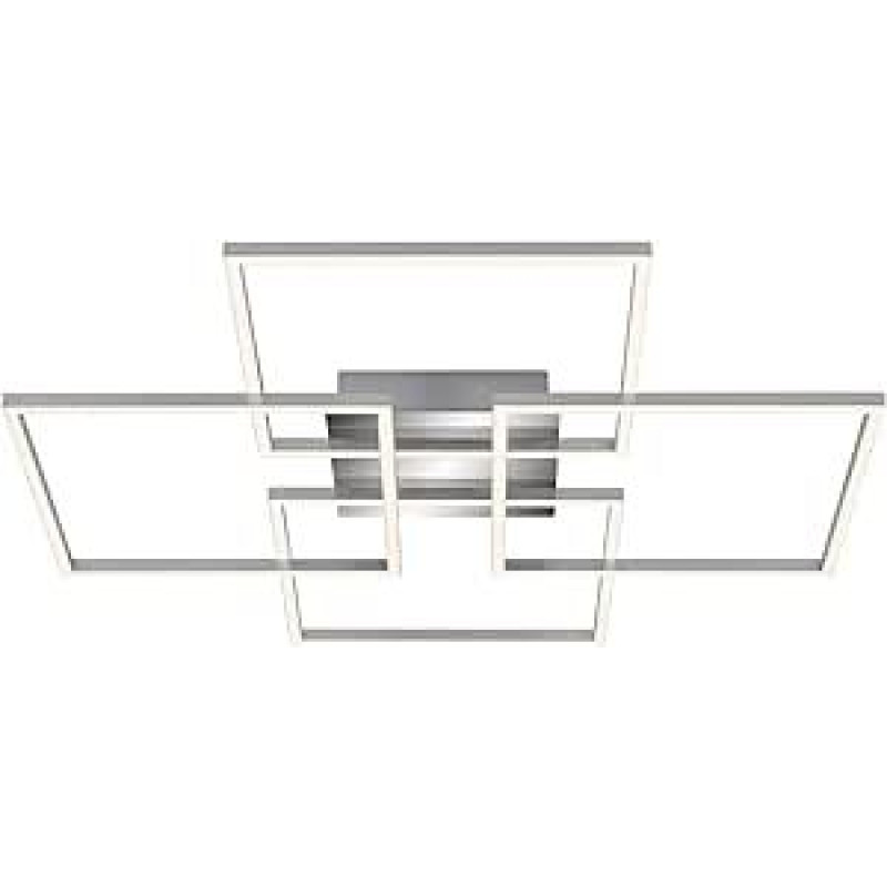 BRILONER Leuchten lubinis šviestuvas, reguliuojamas apšvietimas su atminties funkcija, 2 LED moduliai, 57 W, 4800 liumenų, 3000 kelvinų, chromuotas aliuminis, 724 x 724 x 80 mm (ilgis x plotis x aukštis), 3131-018, chromas/aliuminis