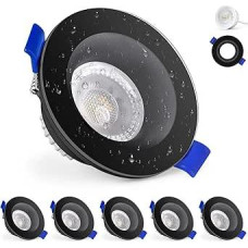 KYOTECH LED įleidžiamas prožektorius 230 V 5 W IP65, 4000 K, lubų prožektoriai 68-75 mm, itin plokšti neutralios baltos spalvos LED prožektoriai, įleidžiami prožektoriai, lubų šviestuvai vonios kambariui, virtuvei, svetainei, apvalūs
