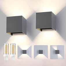 Mille Lucciole sieninis šviestuvas su keičiama G9 LED lempa Neutrali balta 4000 K Reguliuojamas spindulio kampas Lauko apšvietimas Aliuminio LED sieninis šviestuvas vidaus / lauko patalpose 2 vnt.