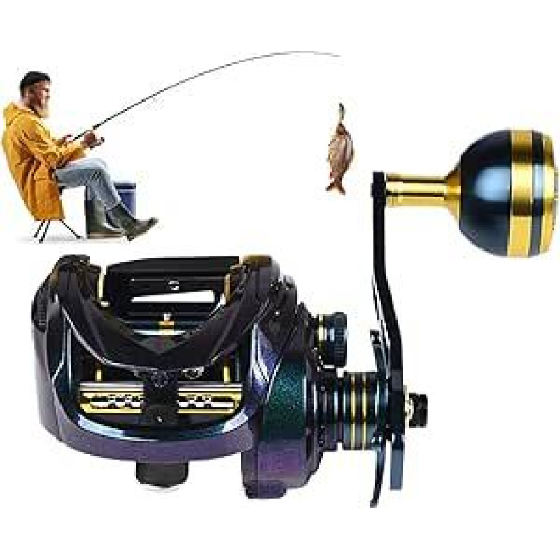 Baitcasting-Rollen, Baitcasting-Rollen, mit 7,2:1 Übersetzungsverhältnis, Baitcasters 17,6 LB, Wurfrolle mit niedriger Spule pro