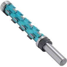 Bündigfräser, Hartmetalllegierung, Doppellager, 12-mm-Schaft, 19-mm-Schnittdurchmesser, 85--Schnittlänge mit 12 Nutenschlitzen, für Holzbearbeitung, MDF-Hartholz