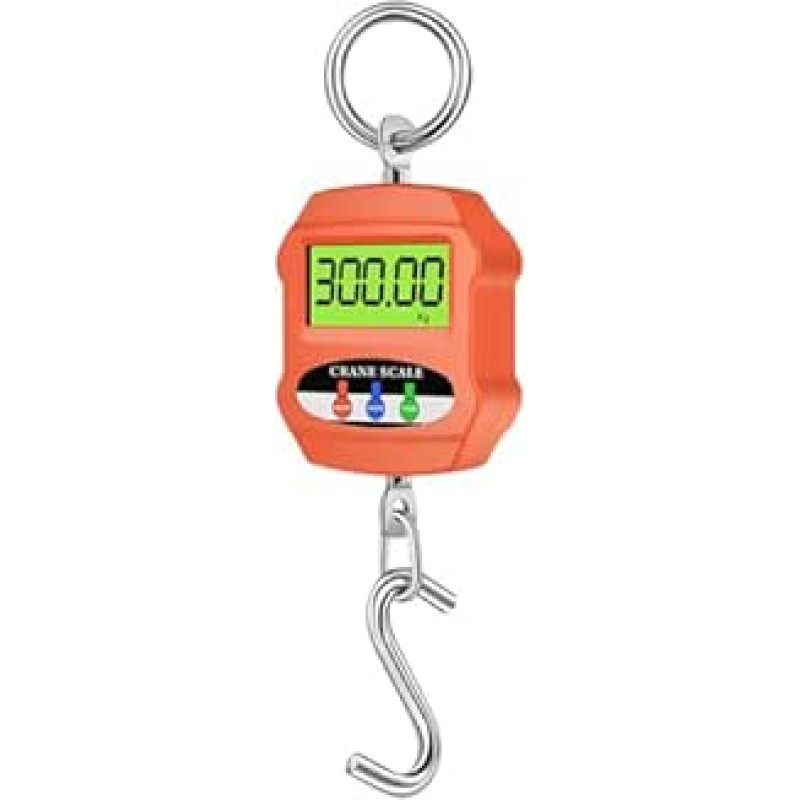 Kranwaage 300KG 660lbs, Hängewaage Digital mit präzisem Sensor, Digitale Hängewaage Elektronische Wildwaage Industrie mit LCD-Anzeige, Mini tragbare Waage für Bauernhof, Fabrik, Jagd