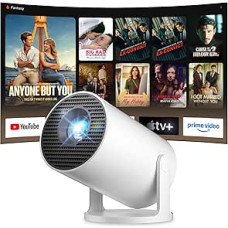 Salange Mini Projector 2026.8K Supports Smart Projector Android, Portable with WiFi 6 and Bluetooth 5.4 Car Keystone, Small Mobile Phone Projector Home Cinema Outdoor, 270° Rotation Compatible, White