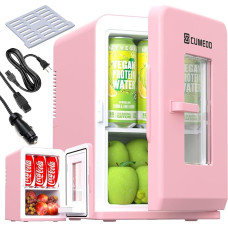 15 litrų / 21 skardinė mini šaldytuvas, 2 in 1 mažas šaldytuvas su aušinimo ir šildymo funkcija, 12 V DC/220 V AC, skirtas automobiliams, biurams ir bendrabučiams, gėrimams, kosmetikai, juodas, maksimalus ir ekologiškas režimas, rožinis