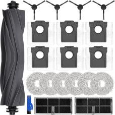 Accessory Set for Dreame L10s Pro Ultra Heat / L10s Ultra Gen 2 / X30 Ultral/Mova E30 Ultra, 6 x Dust Bags 6 x Mop Mop Pads 1 x Main Brush 4 x Side Brushes 2 x Filters, Robot Vacuum Cleaner