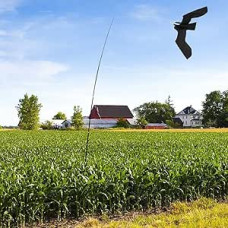 6 m Bird Scarer, Extendable Scarecrow, Bird Repellent, Flying Hawk Kite with 6 m Telescopic Rod, Flash Reflective Scare Bird Scare Device for Garden Farm