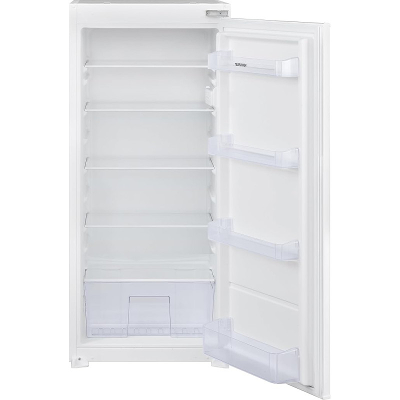 TELEFUNKEN EK123S200E Įmontuojamasis šaldytuvas be šaldiklio | 122 cm nišoje | Vilkimo durų technologija | 193 litrų grynojo tūrio | Temperatūros reguliavimas | Balta