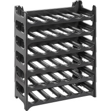 Grizzly Bottle Rack Modular and Stackable for 36 or 72 Bottles Shelf System in White and Charcoal Grey