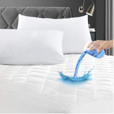 GRT čiužinio apsauga Topper Waterproof 160 x 200 cm, čiužinio Topper Fitted Sheet Mattress Topper Bed Sheet Mattress Cover Breathable White Silent Material for Optimal Protection Comfort