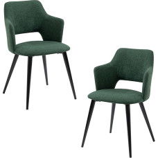 MEUBLE COSY Valgomojo kėdės 2 virtuvės kėdžių rinkinys Minkštos kėdės su porankiais Audinys Svetainės kėdė Metalinės kojos