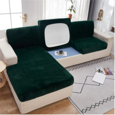 Sofa Seat Cushion Cover, Sofa Seat Cushion Cover, Stretch, Warm, Elastic Cushion Covers, Cover for Sofa Seat Cushion, Non-Slip Fabric Velvet (Green, Oversized 2-Seater)
