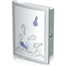 HAN raktų dėžutė INDEX - moderni, permatoma plastikinė raktų dėžutė, kurioje telpa 63 raktai, užrakinama ir saugi montuoti ant sienos, šviesiai pilka, 4023-11