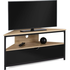 IDMarket - Bostono kampinė televizoriaus spintelė su spintele 100 cm juoda pramoninio dizaino